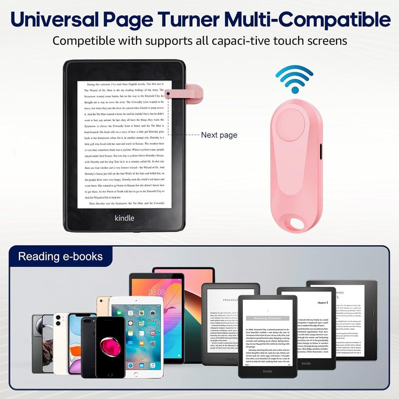 DATAFY Remote Control Page Turner for Kindle Paperwhite Oasis Kobo eReaders, Camera Camcorder Remote Controls, Page Turner Clicker for ipad Tablets Reading Novels with Wrist Strap Storage Bag - Image 5